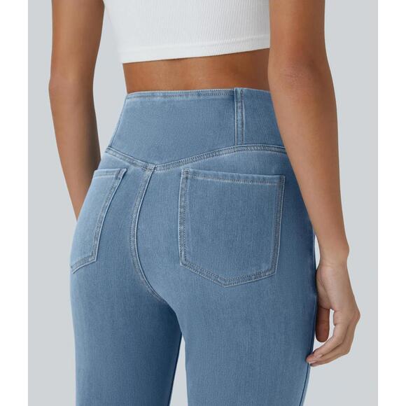 NWT Halara Flex™ High Waisted Crossover Pocket Washed Casual Jeans Size XL - Picture 2 of 11